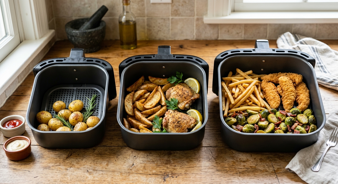Air Fryer Capacity Guide for One, Two, and Family Cooking kitchen editorial image