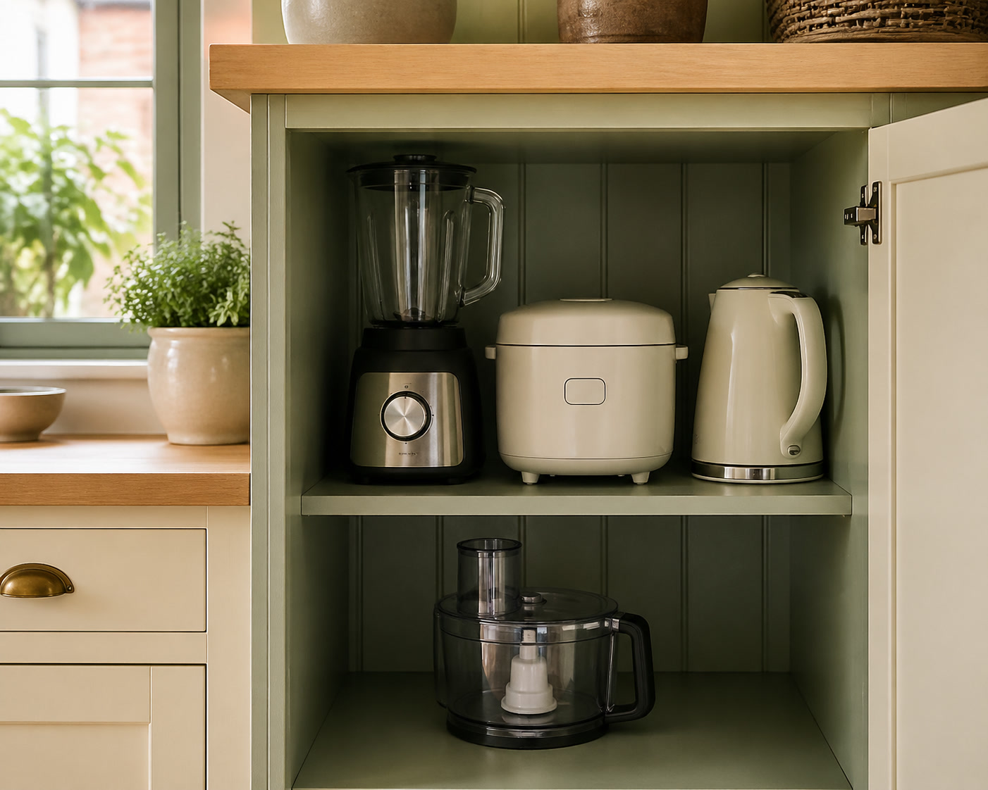 Small-Appliance Storage for Kitchens Without Spare Cupboards kitchen editorial image