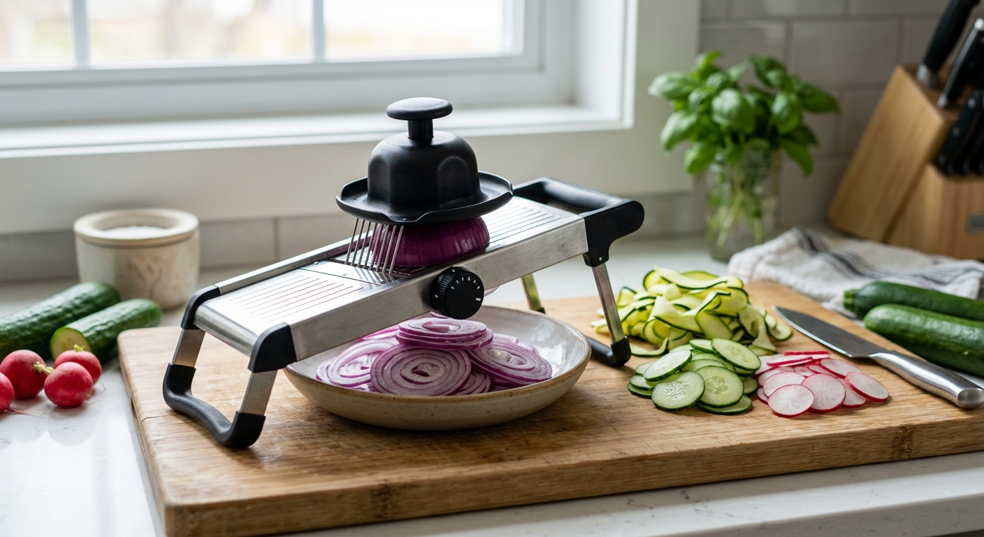Mandoline Slicers: Speed, Safety, and Who Should Skip Them kitchen editorial image