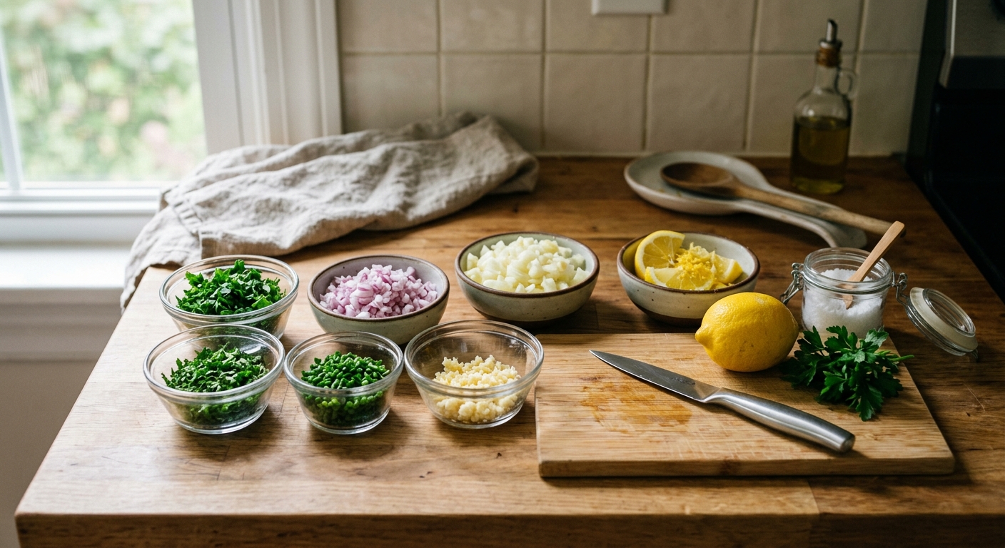 Prep Bowls and Mise en Place for Small Kitchens kitchen editorial image